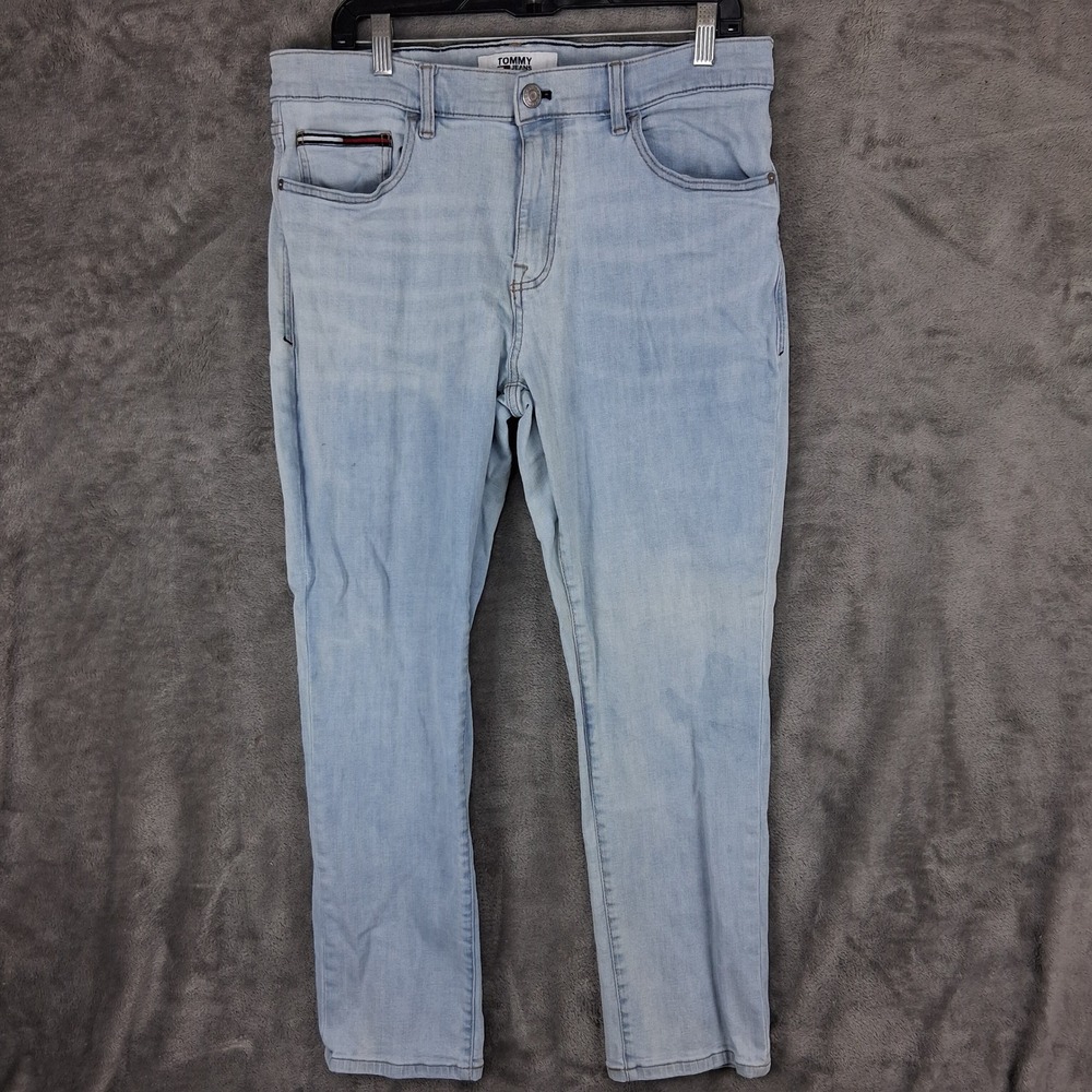 Tommy Jeans Light Wash Denim Jeans Mens Size 34x30 Light Blue Stretch